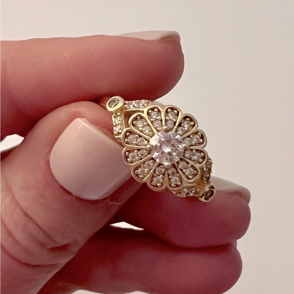 Diamonique Right Hand Ring - Size 8